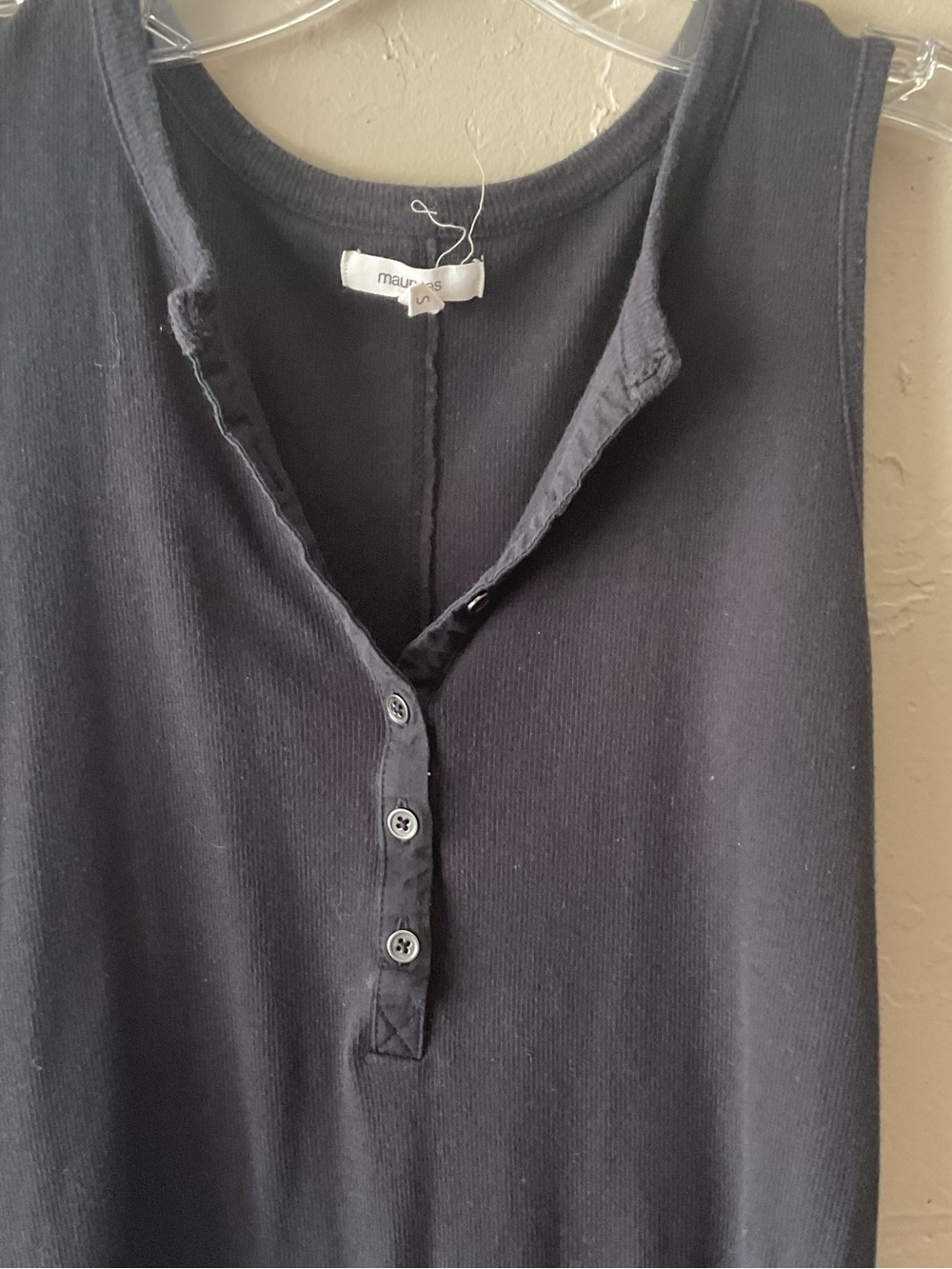 Maurices Black Ribbed Henley Tank - Picture 3 of 6